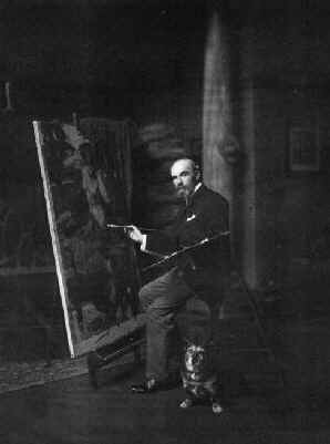 J. W. Waterhouse in his studio.